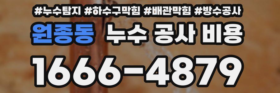 원종동 누수 공사 비용