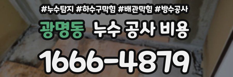 광명동 누수 공사 비용