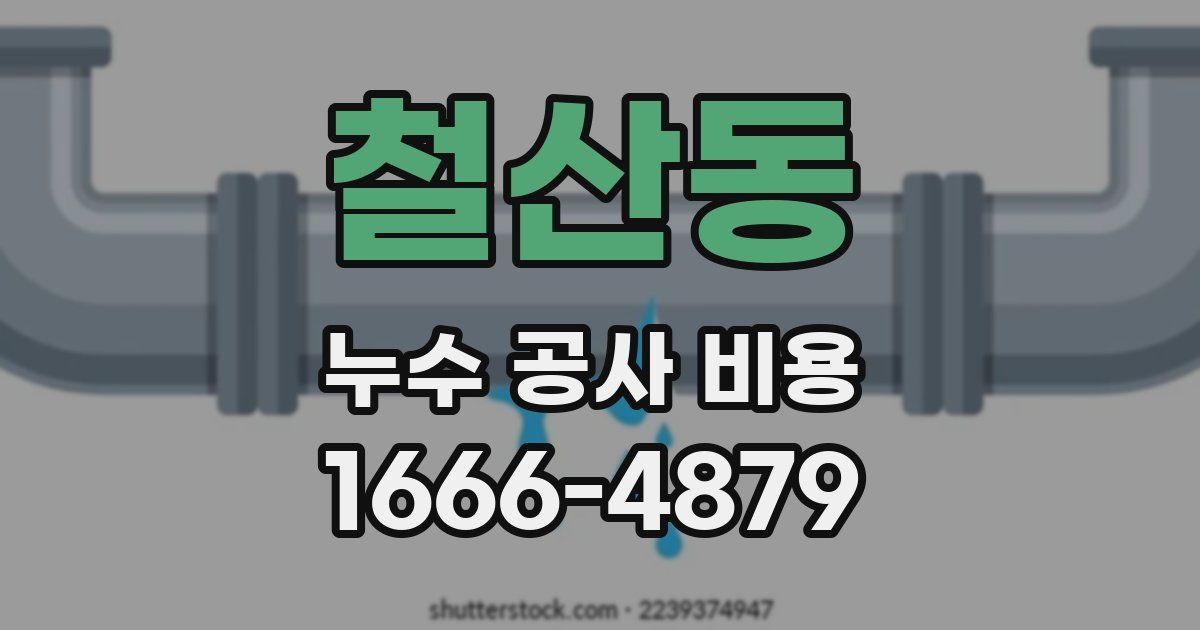 철산동 누수 공사 비용
