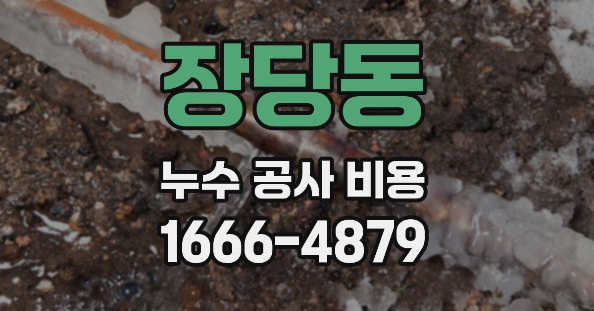 장당동 누수 공사 비용