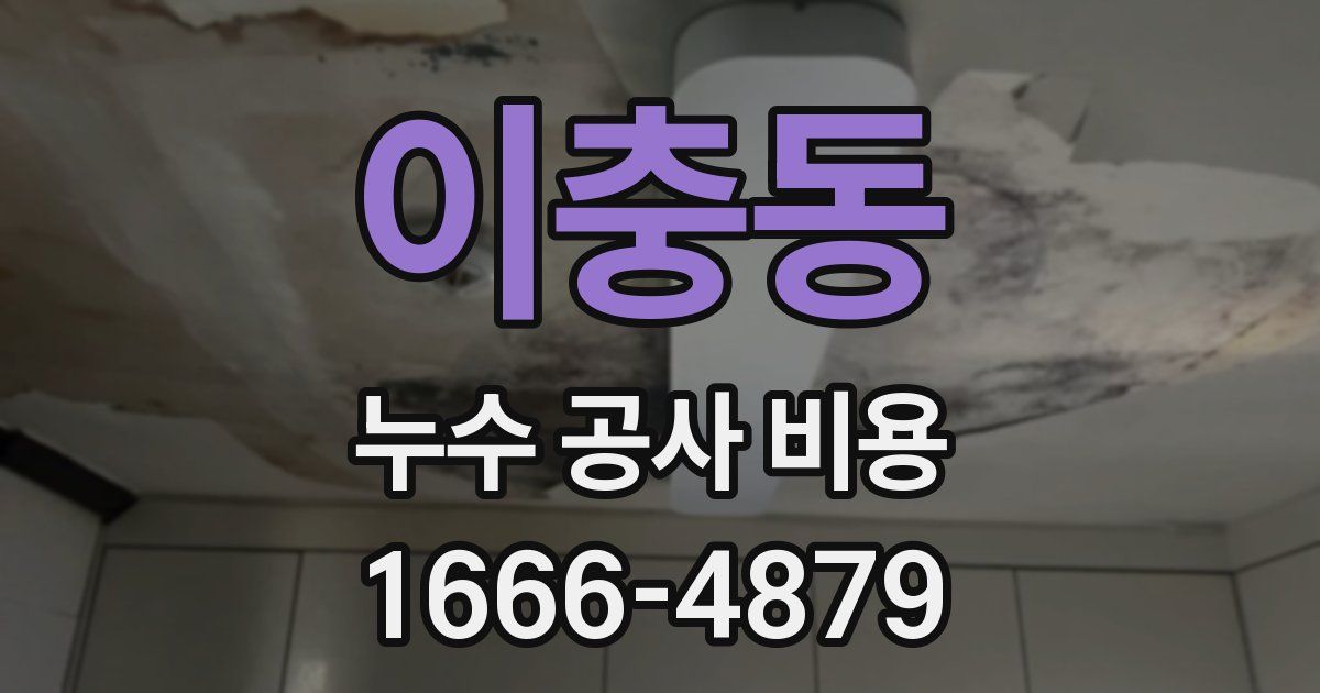 이충동 누수 공사 비용