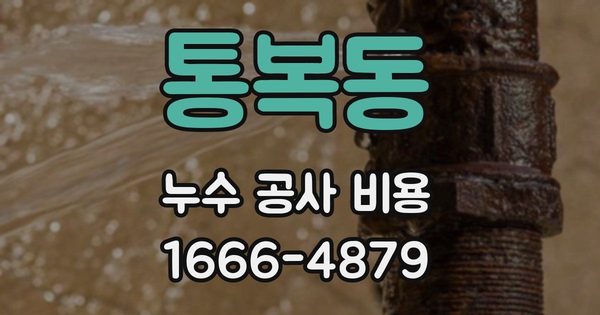 통복동 누수 공사 비용