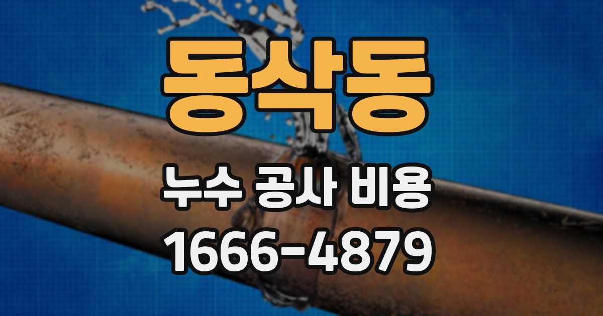 동삭동 누수 공사 비용