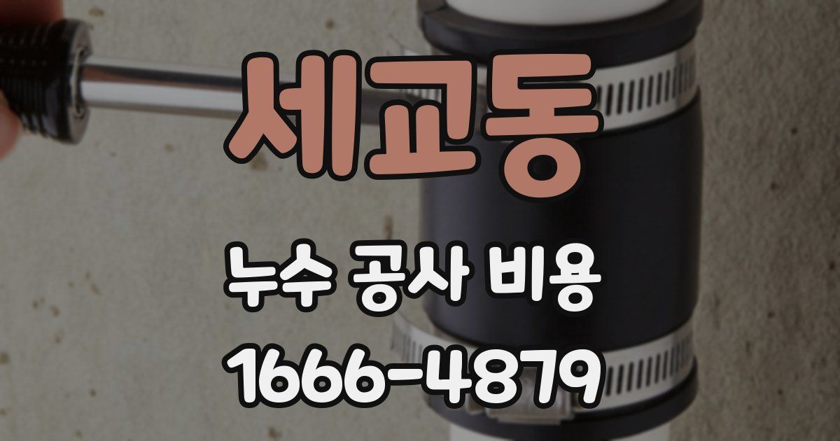 세교동 누수 공사 비용
