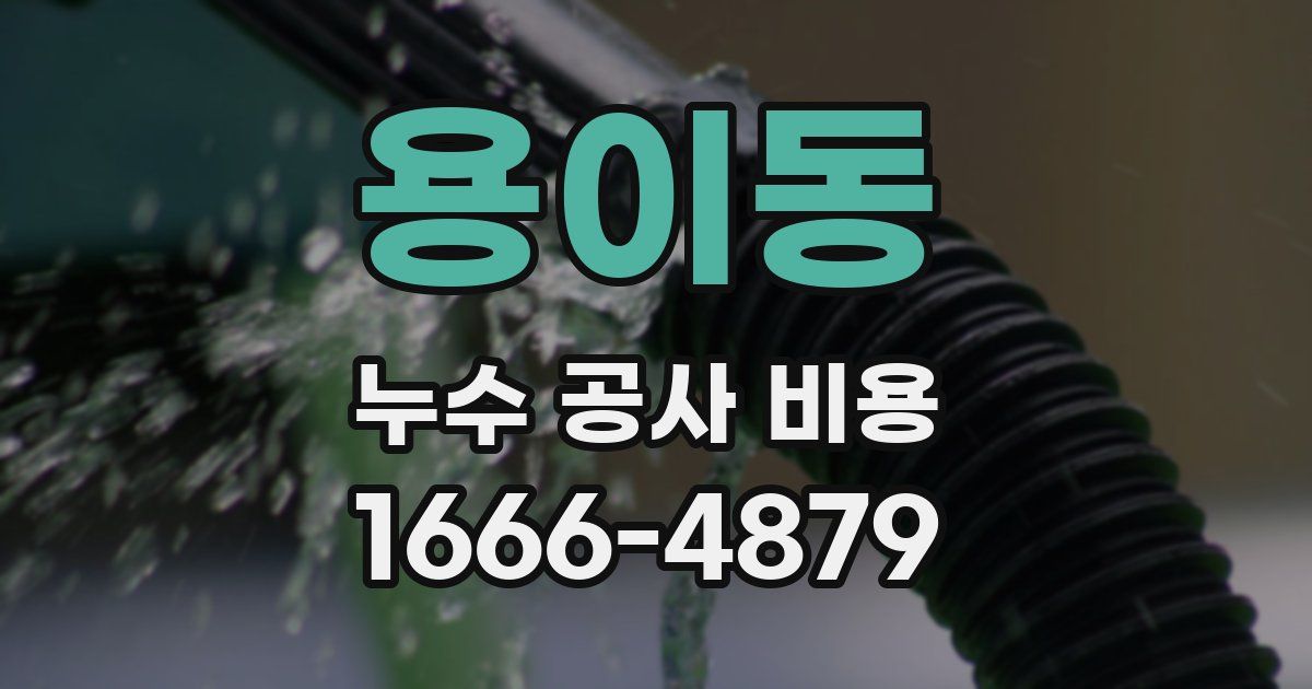 용이동 누수 공사 비용