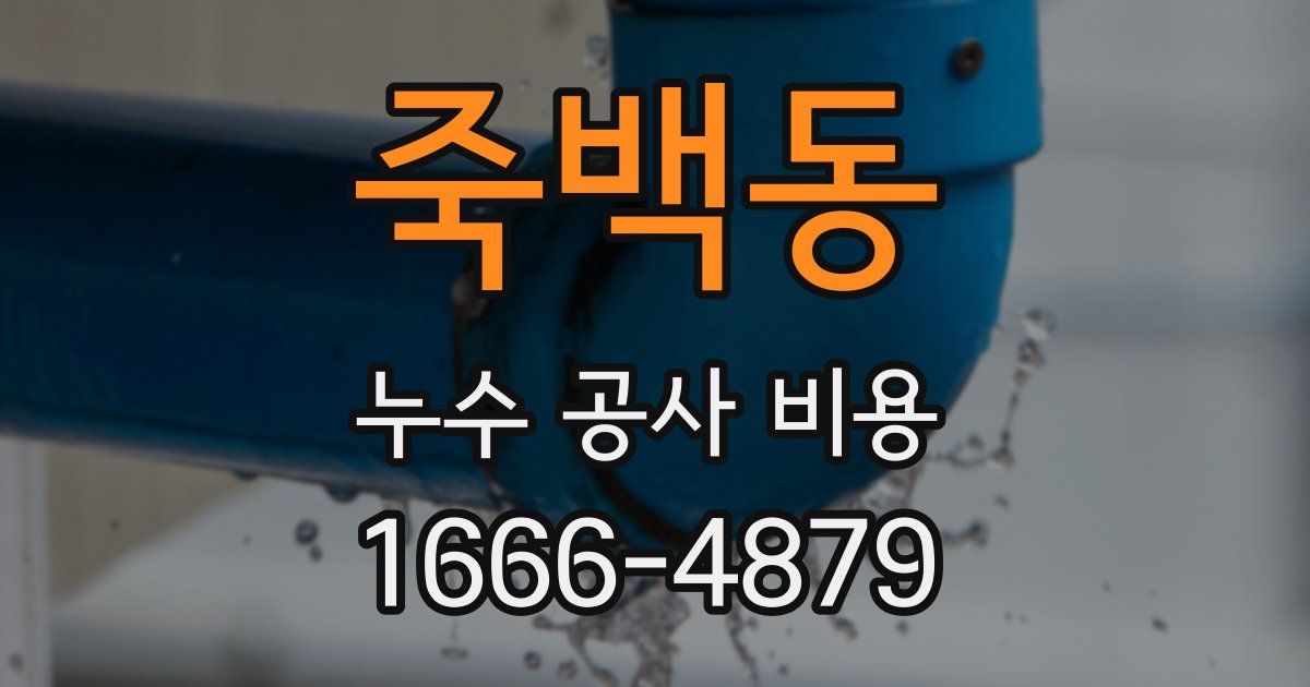 죽백동 누수 공사 비용