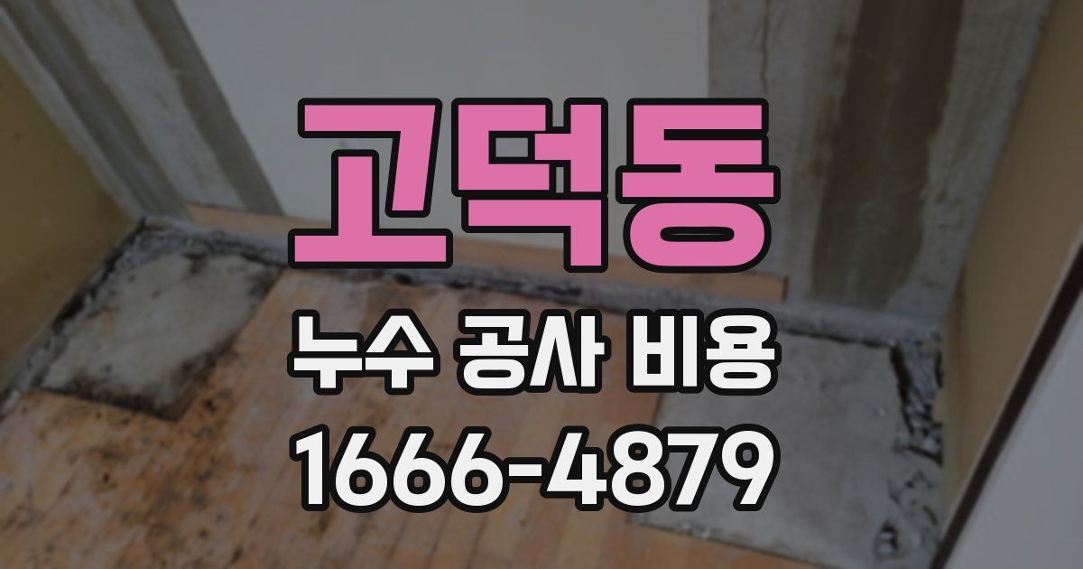고덕동 누수 공사 비용