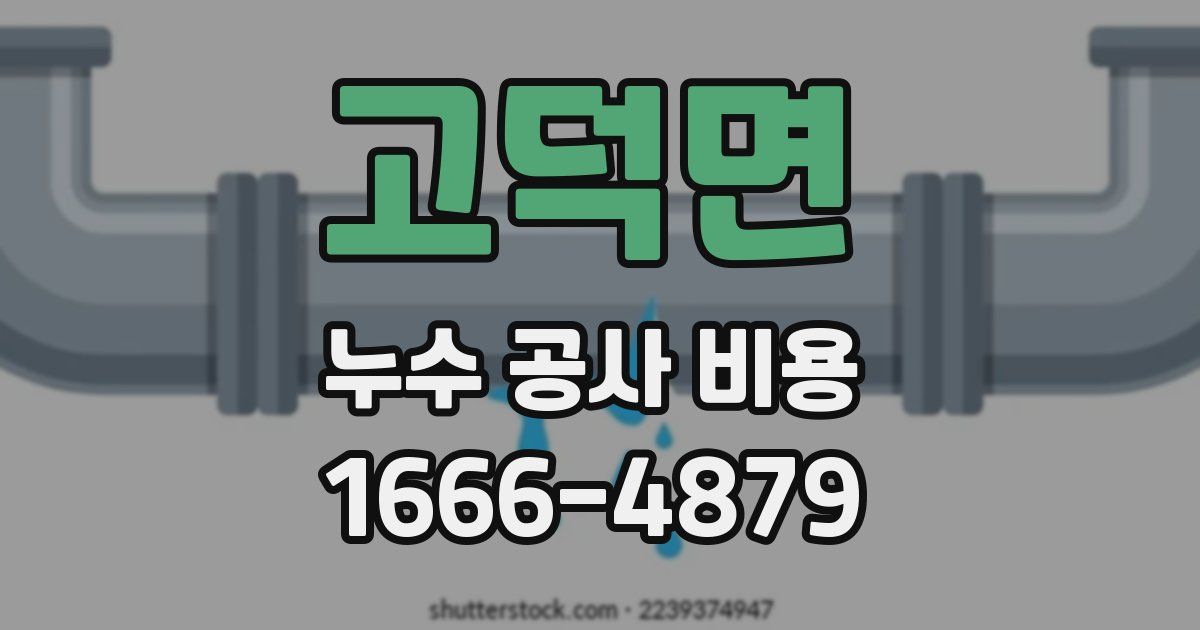 고덕면 누수 공사 비용