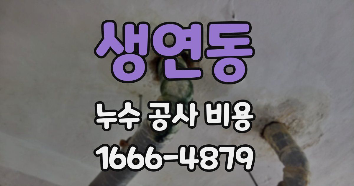 생연동 누수 공사 비용