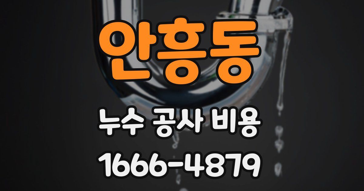 안흥동 누수 공사 비용