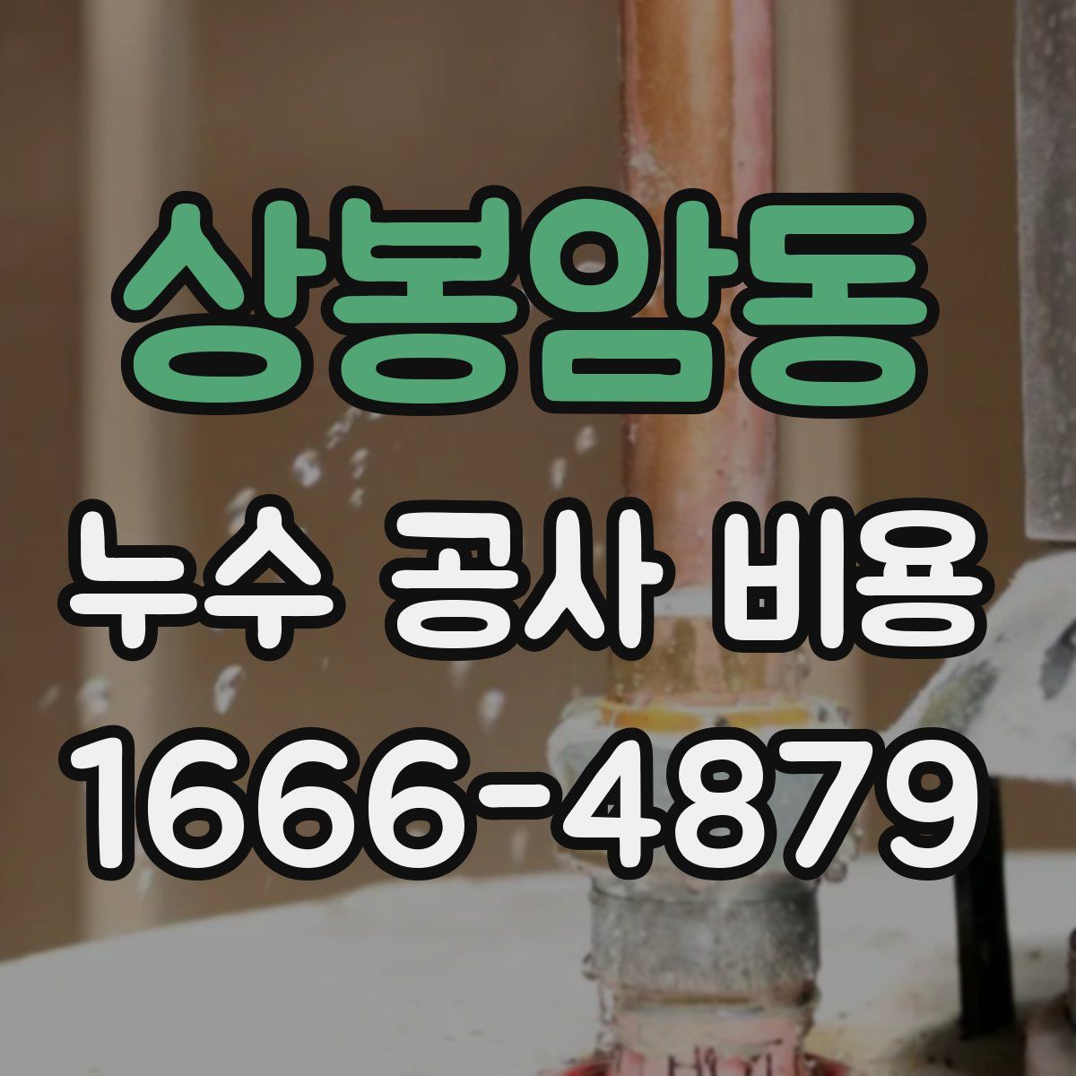 상봉암동 누수 공사 비용