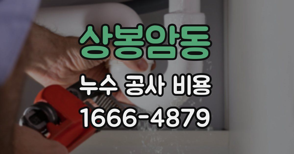 상봉암동 누수 공사 비용