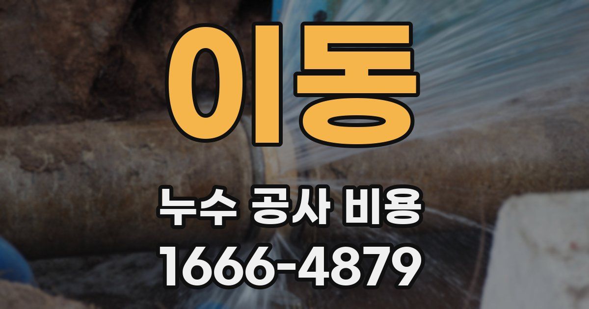 이동 누수 공사 비용