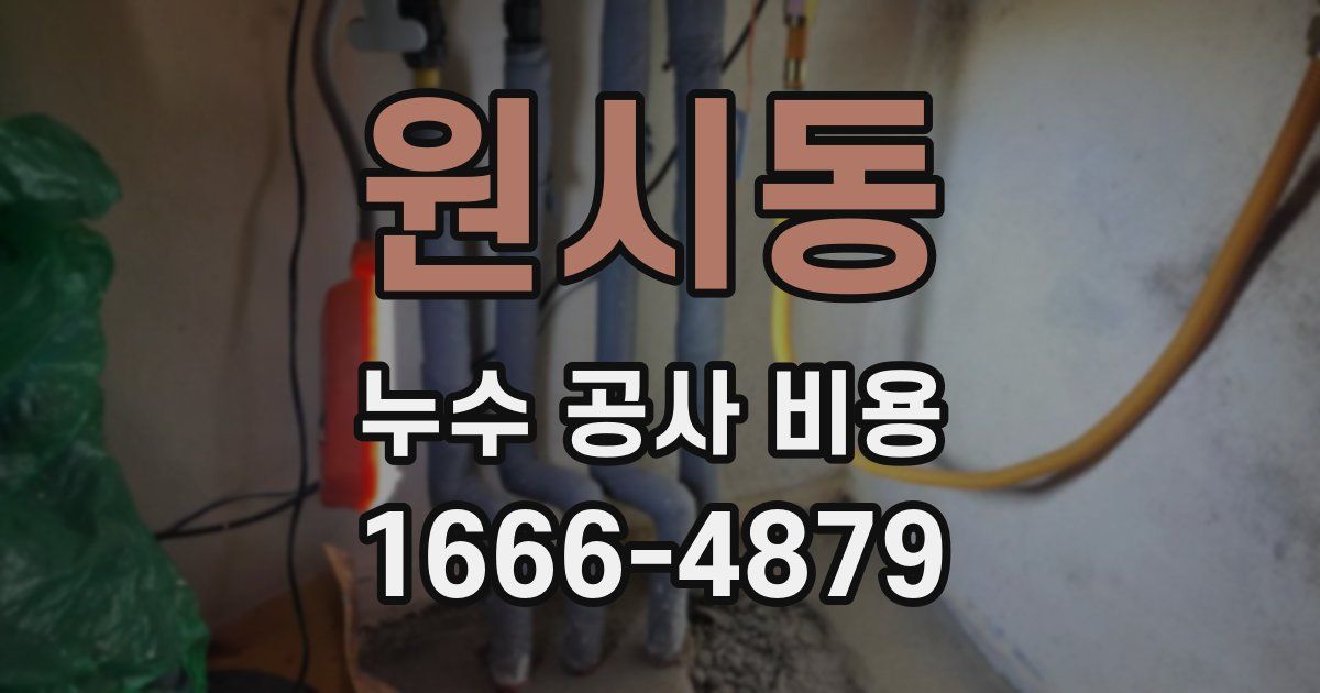 원시동 누수 공사 비용