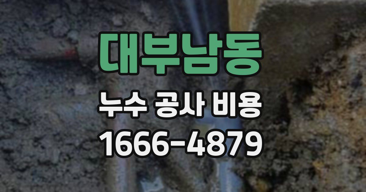 대부남동 누수 공사 비용