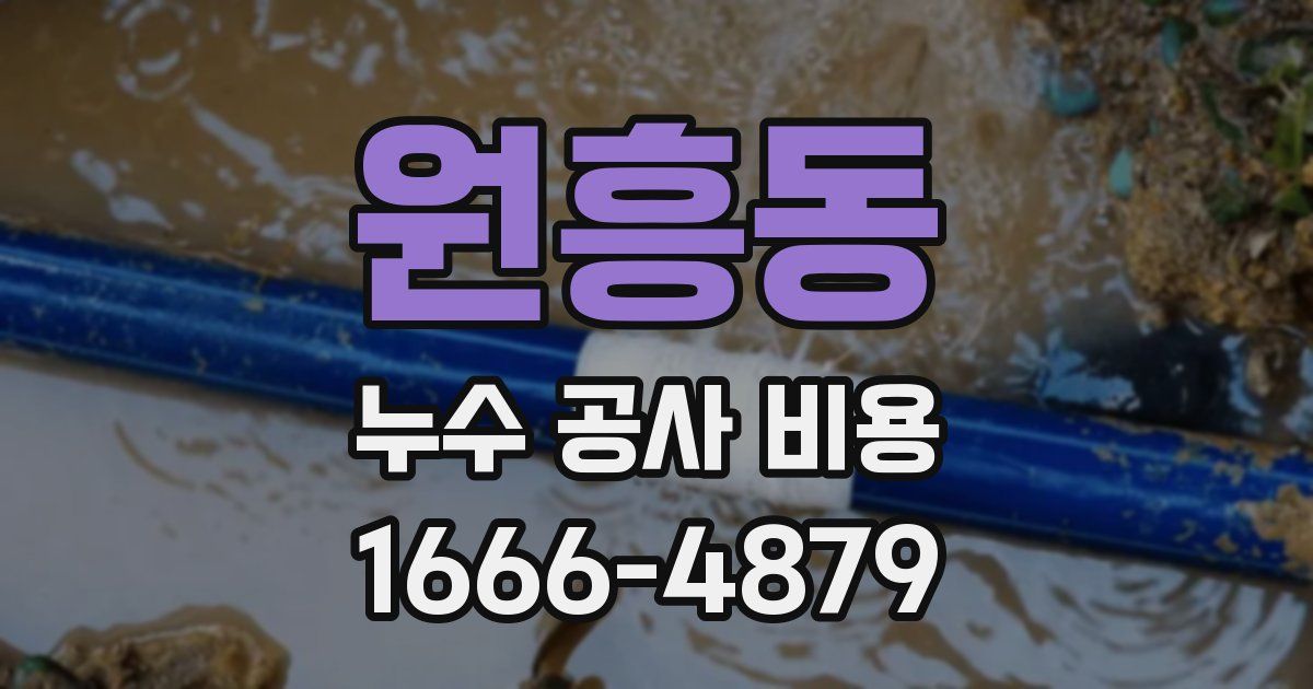 원흥동 누수 공사 비용
