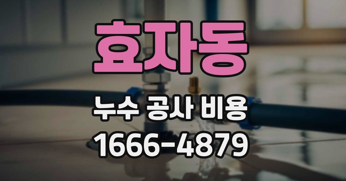 효자동 누수 공사 비용