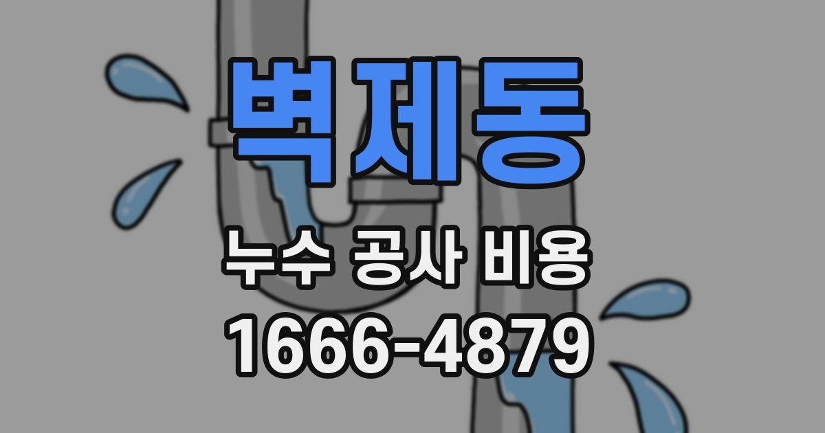 벽제동 누수 공사 비용