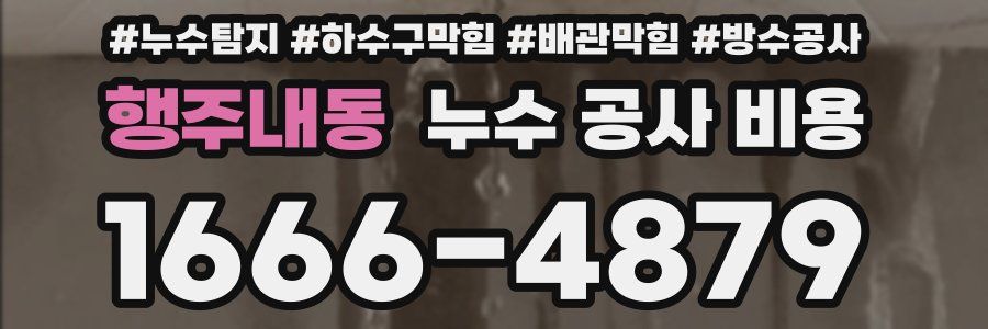 행주내동 누수 공사 비용
