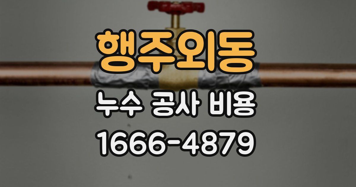 행주외동 누수 공사 비용