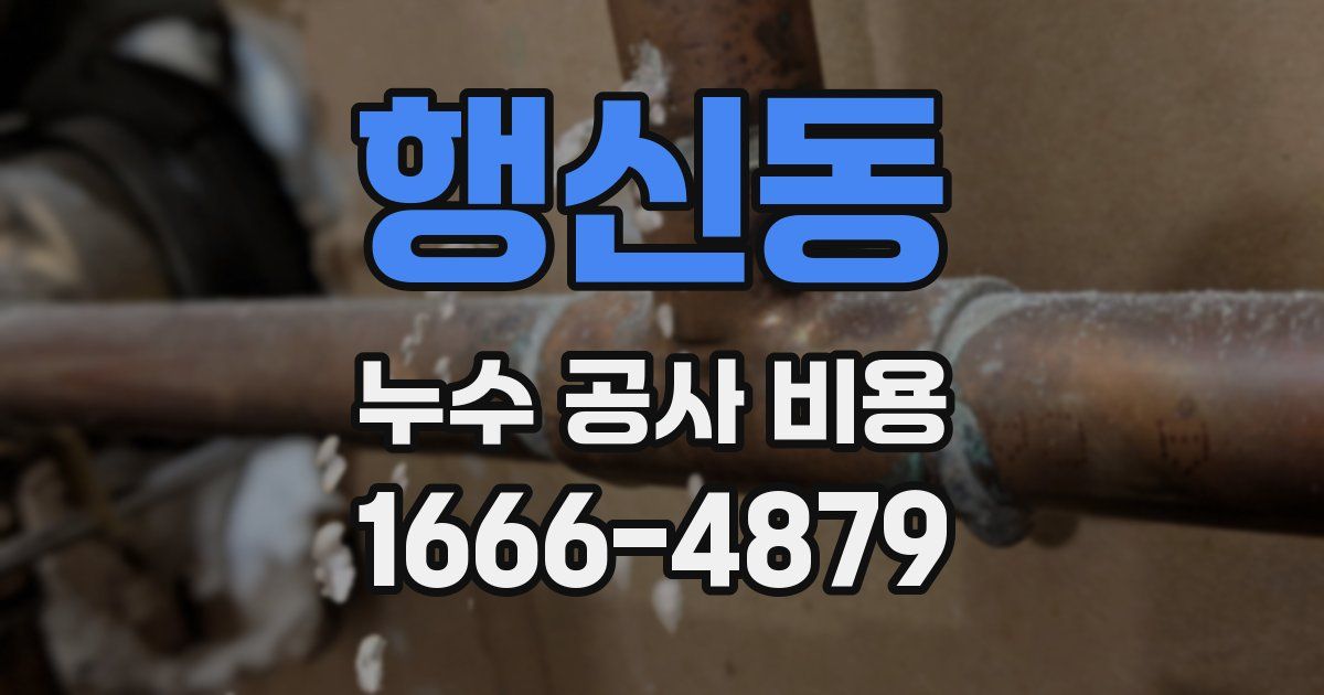 행신동 누수 공사 비용