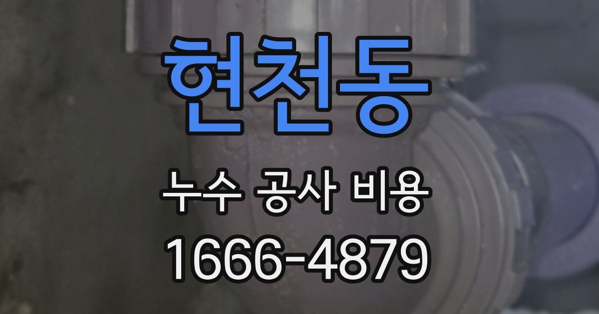 현천동 누수 공사 비용