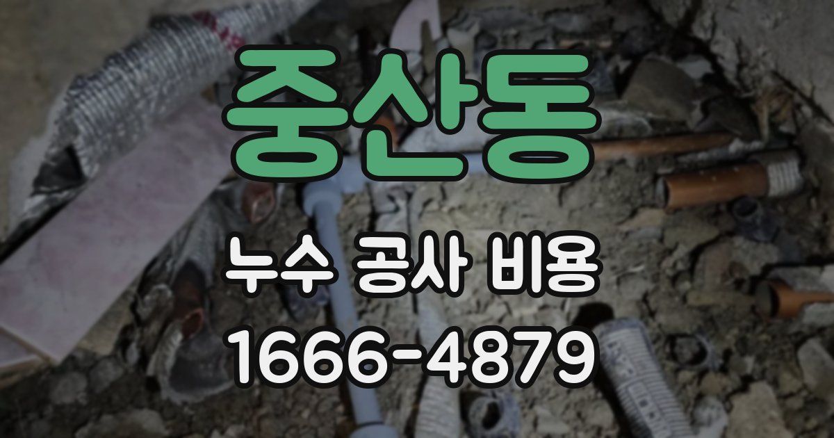 중산동 누수 공사 비용