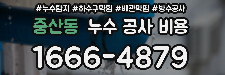 중산동 누수 공사 비용