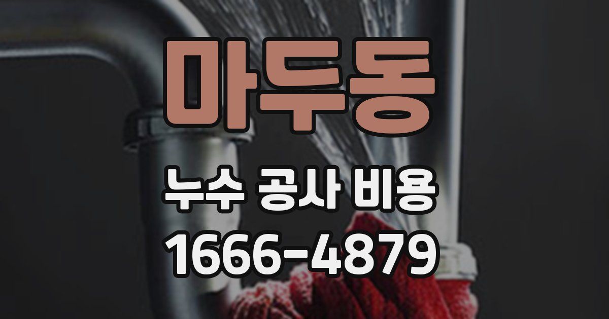 마두동 누수 공사 비용