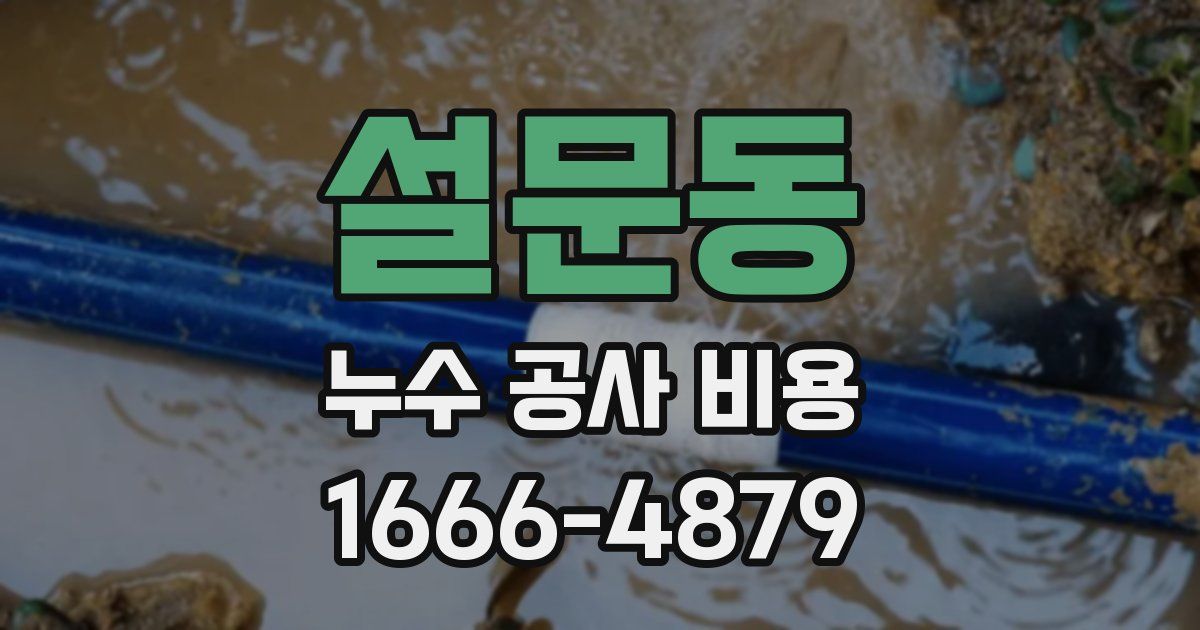 설문동 누수 공사 비용