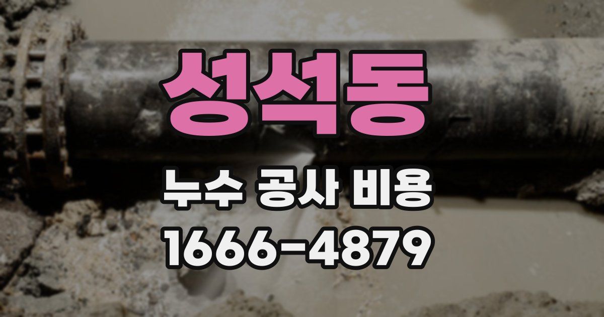 성석동 누수 공사 비용