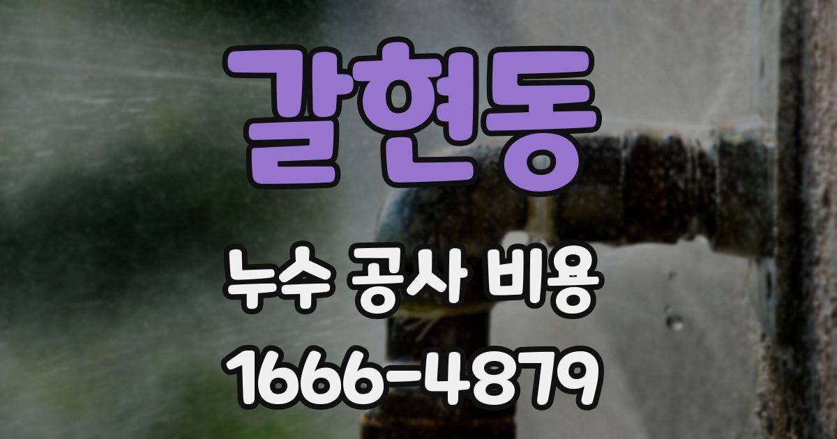 갈현동 누수 공사 비용