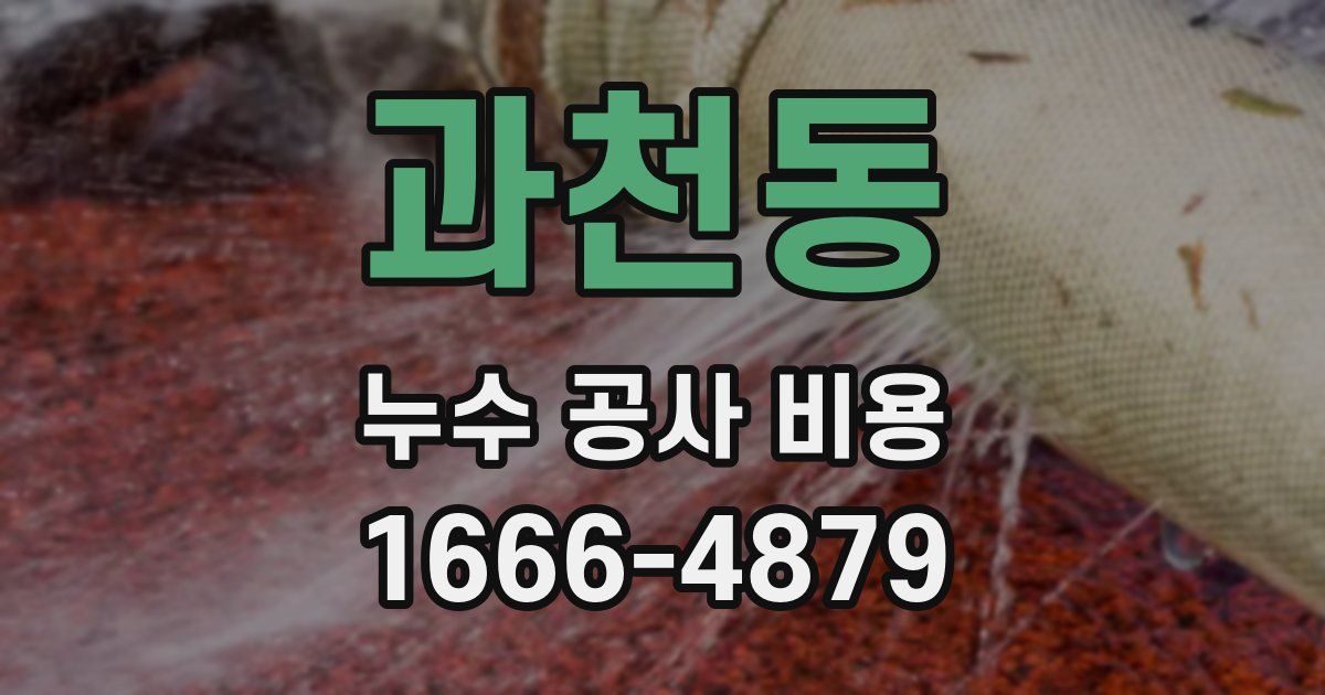 과천동 누수 공사 비용