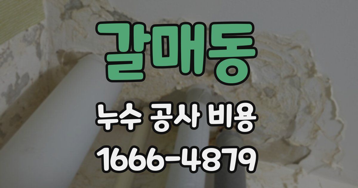 갈매동 누수 공사 비용