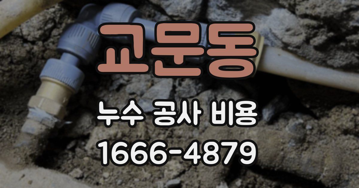 교문동 누수 공사 비용