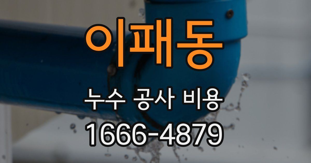 이패동 누수 공사 비용