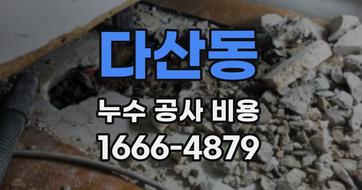 다산동 누수 공사 비용