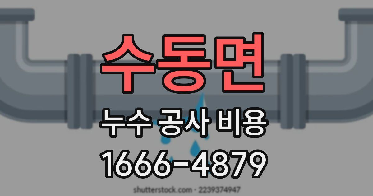 수동면 누수 공사 비용