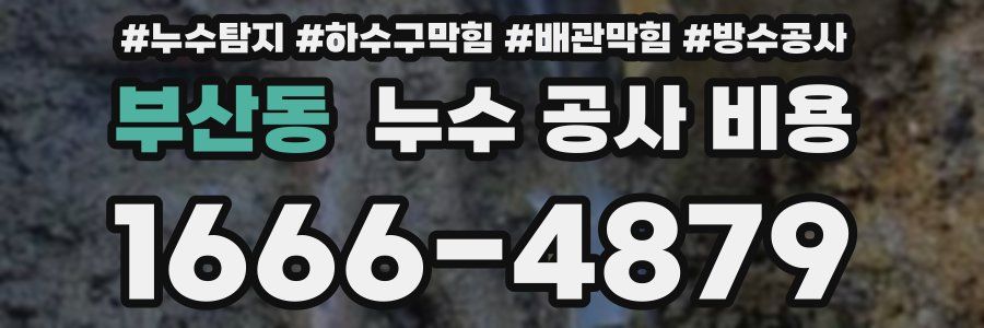 부산동 누수 공사 비용