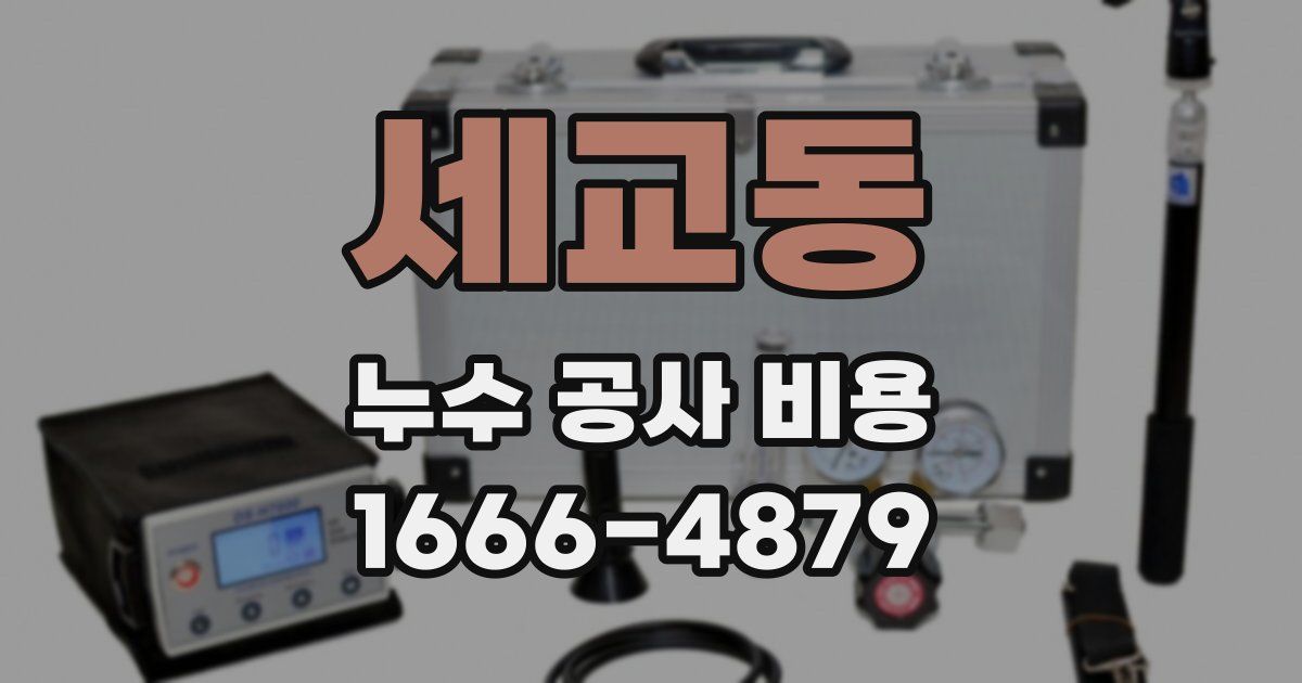 세교동 누수 공사 비용