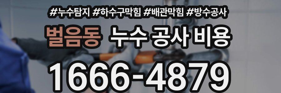 벌음동 누수 공사 비용
