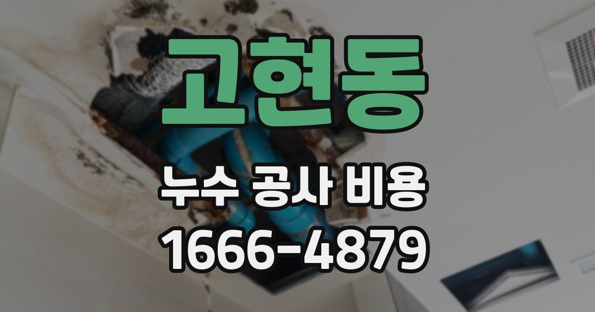 고현동 누수 공사 비용