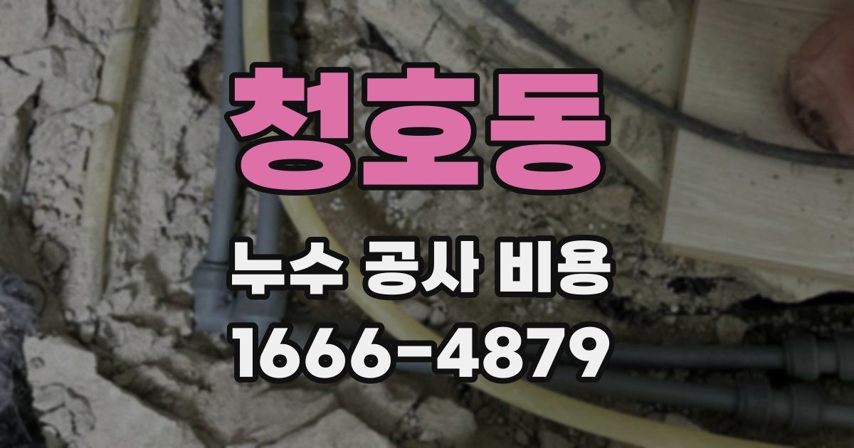 청호동 누수 공사 비용