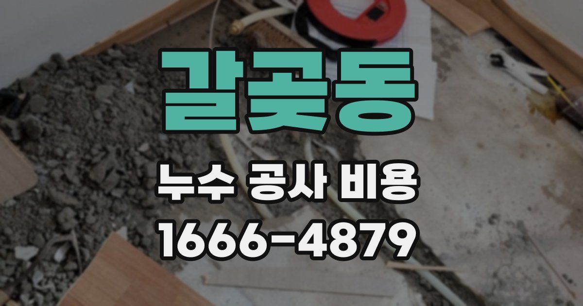 갈곶동 누수 공사 비용