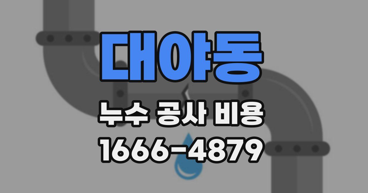 대야동 누수 공사 비용