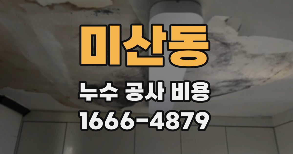 미산동 누수 공사 비용