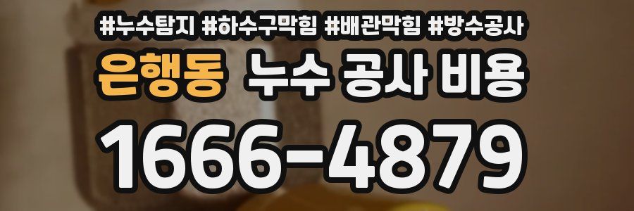 은행동 누수 공사 비용