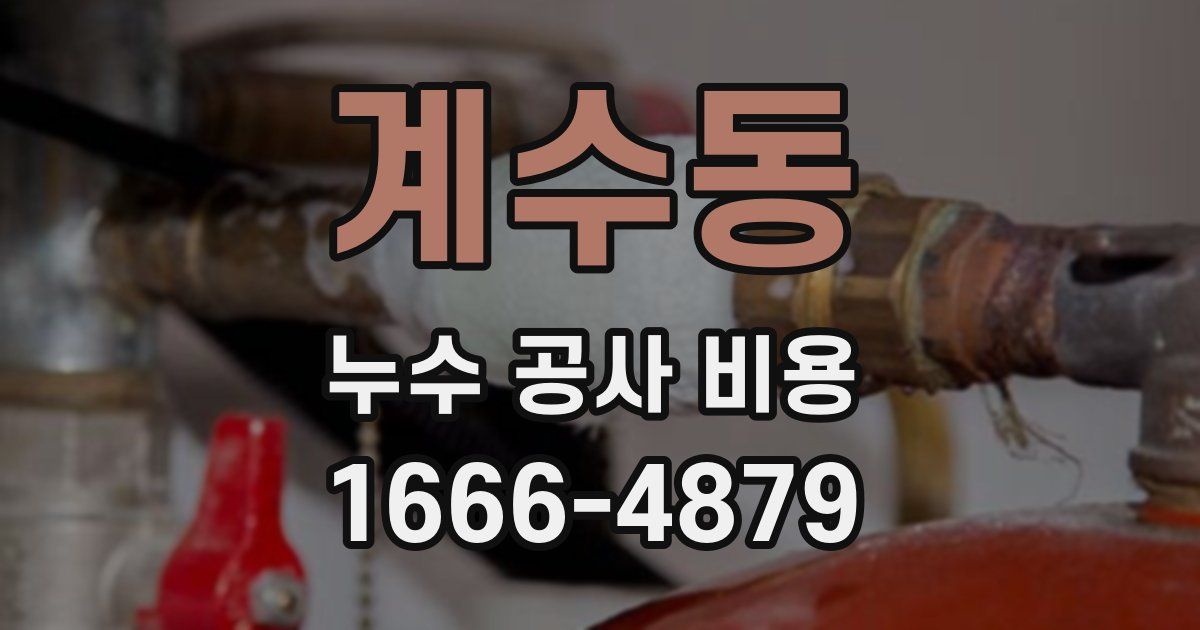 계수동 누수 공사 비용