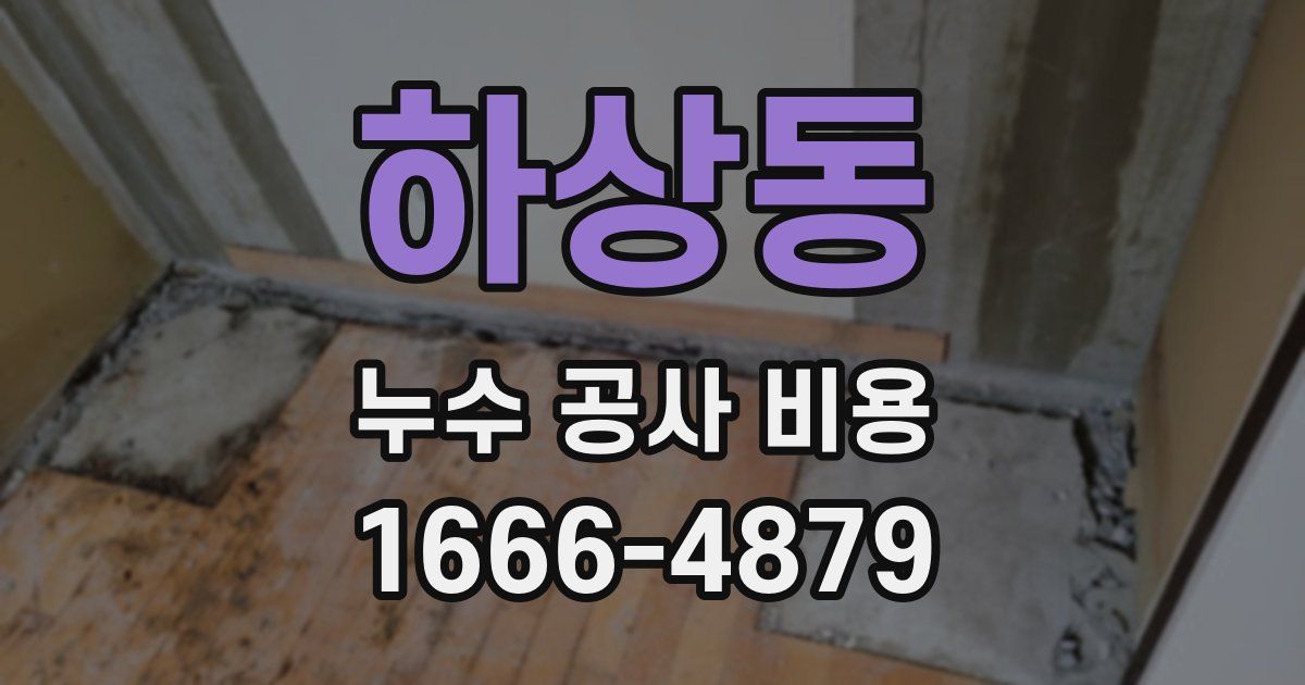 하상동 누수 공사 비용