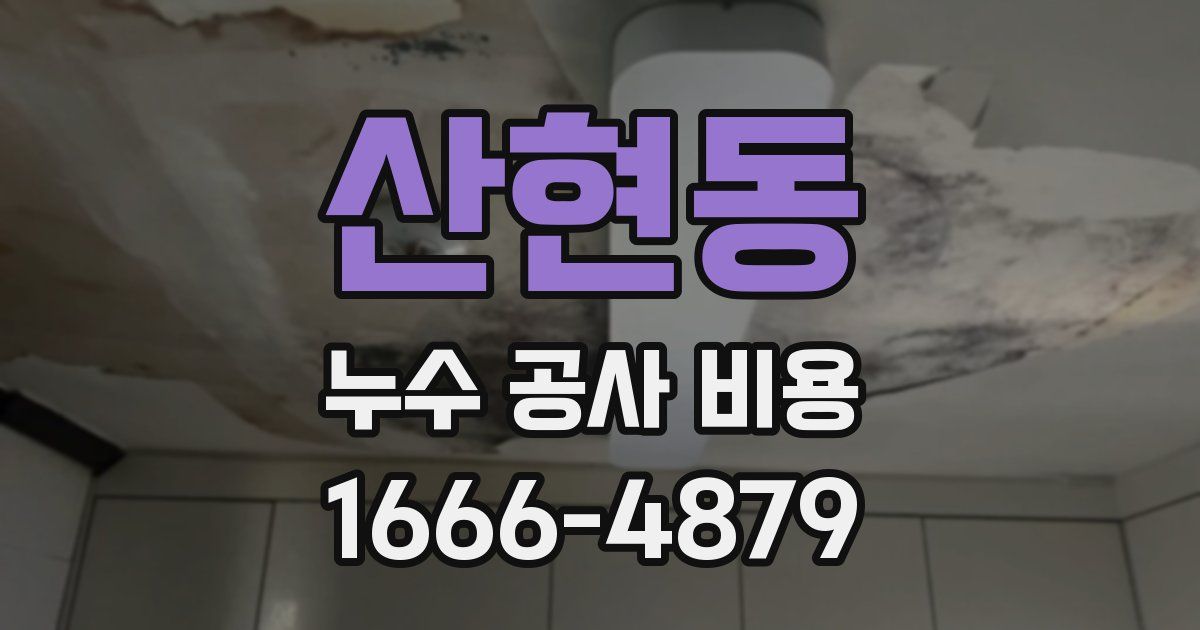 산현동 누수 공사 비용